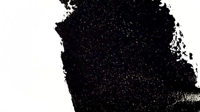 Black paint strokes with roller brushes for transition animations, footage overlay and backgrounds