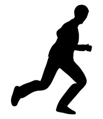 Fototapeta na wymiar HERE is a silhouette of a running man on a transparent background.