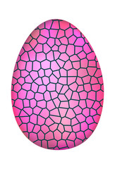 Dragon dinosaur egg with decorative pattern. Dino cartoon egg-shell. Whole painted egg icon. spotted glossy egg-shaped of bird or animal