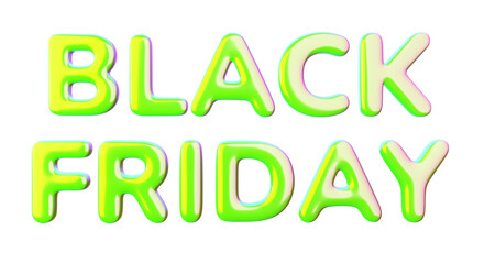 Black friday sale png lettering 3d icon. Special promotion illustration for commercial covers, ads, online shopping banner..