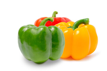 Fresh sweet pepper isolated on white background.