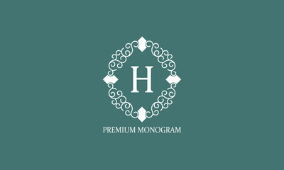 Luxury letter H logo design. Elegant monogram concept for boutique, restaurant, wedding service, hotel or business.