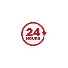 24-hour writing vector design for icons, symbols or logos