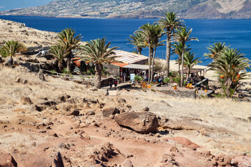Casa do Sardinha Sea Spot Cafe,  São Lourenço, volcanic peninsula, rocky coast cliffs, Ponta de San Lorenzo, Madeira, Portugal, Europe