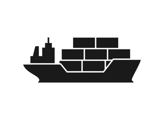 Obraz premium Cargo ship icon on a white background