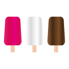 colorful ice cream on a stick. vector