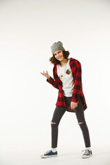 The girl in modern clothes type of rap of teen age.