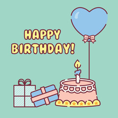 birthday card with cake