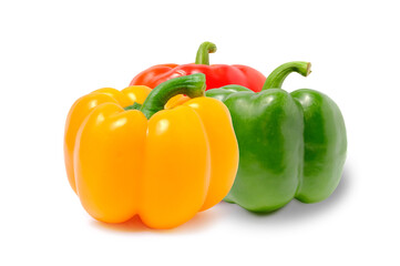 Fresh sweet pepper isolated on white background.
