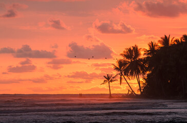 Fototapeta na wymiar romantic sunset beach