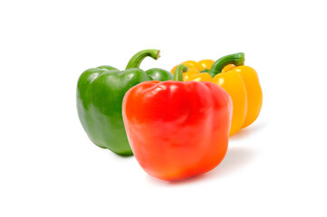 Fresh sweet pepper isolated on white background.