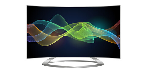 Mondern curved tv isolated on a white background design element
