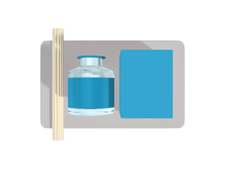 Incense Air Freshener Reed Diffuser Glass Bottle Branding Mockup