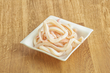 Fototapeta Marinated squid strips in the bowl obraz