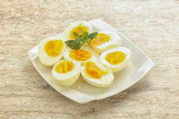 Boiled chicken egg for breakfast
