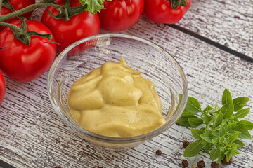 Spicy Mustard sauce in the bowl
