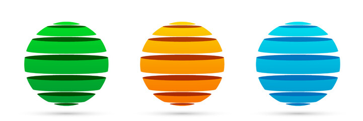 Set of realistic decorative 3d spheres