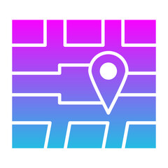 Map Location Glyph Gradient Icon