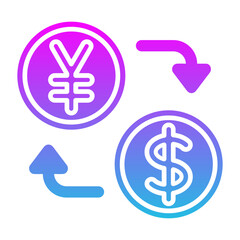 Currency Exchange Glyph Gradient Icon