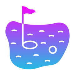 Golf Ground Glyph Gradient Icon