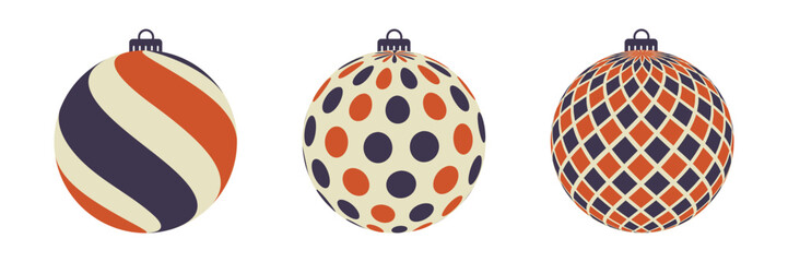 Set of Christmas vintage balls.