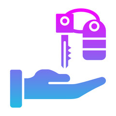 Valet Parking Glyph Gradient Icon