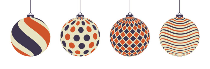 Set of Christmas vintage balls.