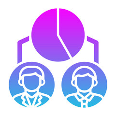 Fototapeta premium Pie Chart Glyph Gradient Icon