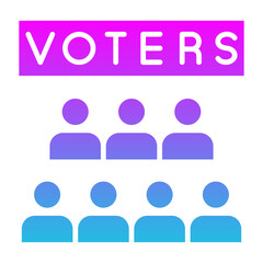 Voters Glyph Gradient Icon