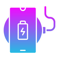 Wireless Charger Glyph Gradient Icon