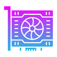 Vga Card Glyph Gradient Icon
