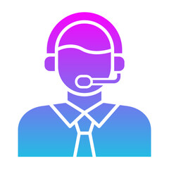 Customer Service Agent Glyph Gradient Icon