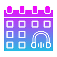 Calendar Glyph Gradient Icon