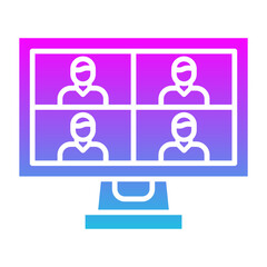 Online Meeting Glyph Gradient Icon