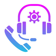 Technical Support Glyph Gradient Icon