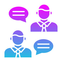 Conversation Glyph Gradient Icon