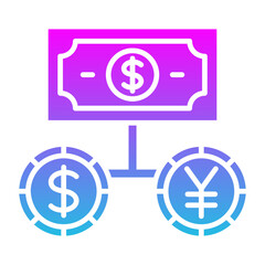 Money Exchange Glyph Gradient Icon