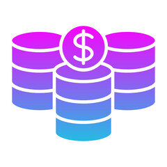 Coins Glyph Gradient Icon