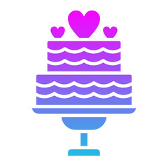 Cake Glyph Gradient Icon