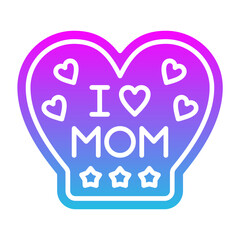 I Love Mom Glyph Gradient Icon