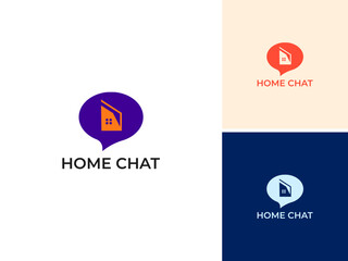 ILLUSTRATION HOME CHAT MODERN ICON LOGO ICON DESIGN VECTOR