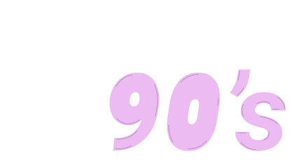 Text of the 90s is isolated on a white background. Flat style. Vector