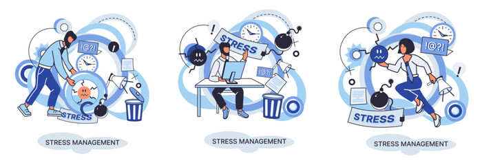 Stress management abstract metaphor, pressure control, depression, emotional tension, mental health management, physical and psychological stress. Way to lead an active, productive and fulfilling life