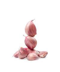 Garlic Cloves Pile Isolated with Clipping Path on White