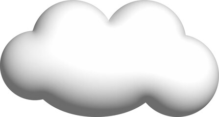 Cloud 3d icon on the white background.	