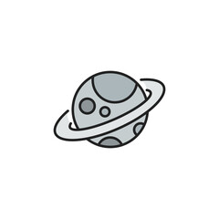 Saturn icon. Solar system. High quality coloured vector illustration.