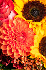 Fall Flower arrangement with sunflowers