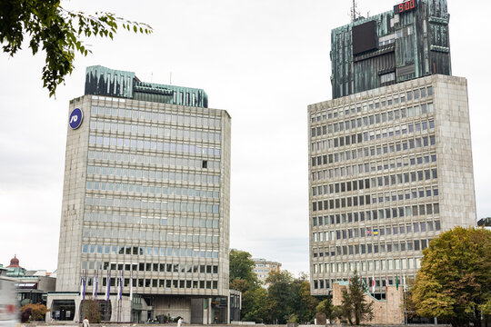 republic square and skyscrapers in Ljubljana