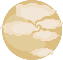 planet venus in 2d flat style. vector
