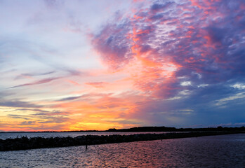 Obraz premium Sunset at the Ile of Moen, Denmark, Europe